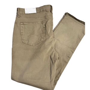 American Eagle Outfitters Flex Slim Straight Twill Tan Pants